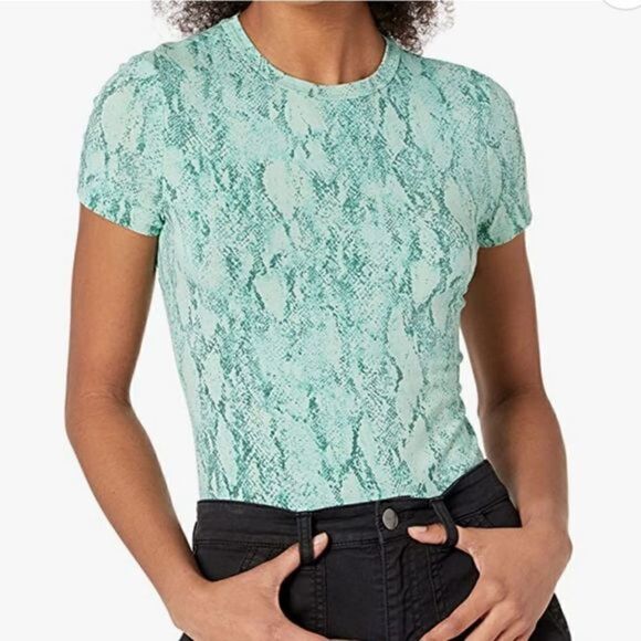 DAILY Ritual Mint Snake Skin Short Sleeve‎ Bodysuit - Picture 2 of 9